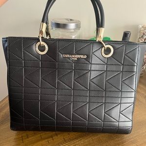 Karl Lagerfeld black leather purse